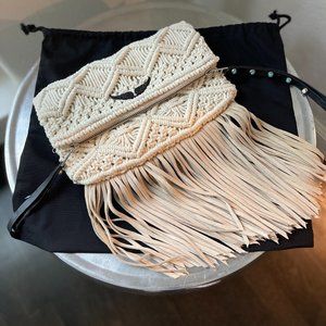 Zadig & Voltaire Rock Fringes Macrame Clutch Bag